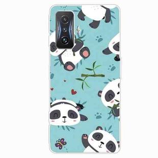 For Xiaomi Redmi K50 Gaming Painted Transparent Shockproof TPU Phone Case(Smiling Panda)