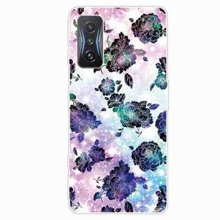 For Xiaomi Redmi K50 Gaming Painted Transparent Shockproof TPU Phone Case(Starry Chrysanthemum)