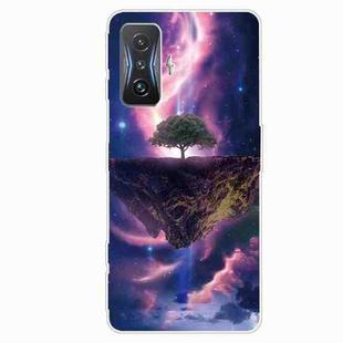 For Xiaomi Redmi K50 Gaming Tempered Glass + TPU Border Phone Case(Tree)