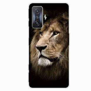 For Xiaomi Redmi K50 Gaming Tempered Glass + TPU Border Phone Case(Lion)