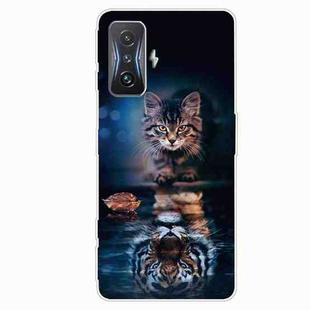 For Xiaomi Redmi K50 Gaming Tempered Glass + TPU Border Phone Case(Cat)