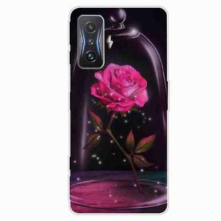 For Xiaomi Redmi K50 Gaming Tempered Glass + TPU Border Phone Case(Rose)