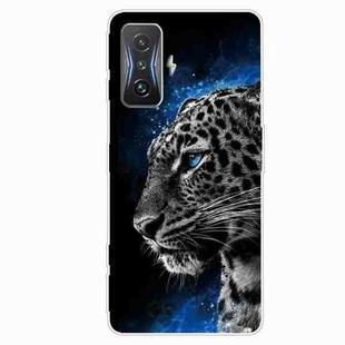 For Xiaomi Redmi K50 Gaming Tempered Glass + TPU Border Phone Case(Leopard)