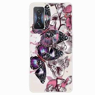 For Xiaomi Redmi K50 Gaming Tempered Glass + TPU Border Phone Case(Flowers and Butterflies)