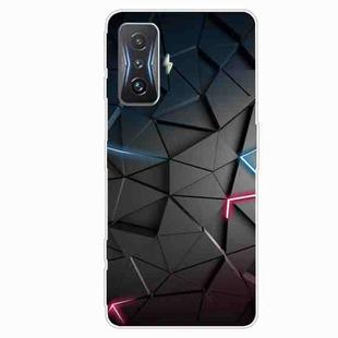 For Xiaomi Redmi K50 Gaming Shockproof Painted Transparent TPU Phone Case(Building Blocks Starry Sky)