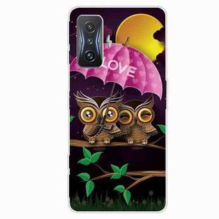 For Xiaomi Redmi K50 Gaming Shockproof Painted Transparent TPU Phone Case(Umbrella Owl)