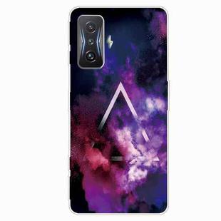 For Xiaomi Redmi K50 Gaming Shockproof Painted Transparent TPU Phone Case(Triangle Starry Sky)