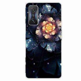 For Xiaomi Redmi K50 Gaming Shockproof Painted Transparent TPU Phone Case(Snow Lotus)