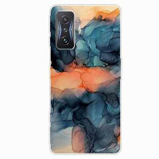 For Xiaomi Redmi K50 Gaming Abstract Marble Pattern TPU Phone Case(Blue)