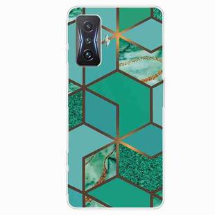 For Xiaomi Redmi K50 Gaming Abstract Marble Pattern TPU Phone Case(Rhombus Green)