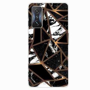 For Xiaomi Redmi K50 Gaming Abstract Marble Pattern TPU Phone Case(Rhombus Black)