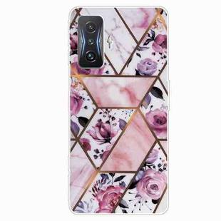 For Xiaomi Redmi K50 Gaming Abstract Marble Pattern TPU Phone Case(Rhombus Rose)