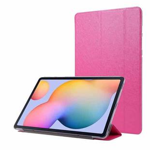 For Samsung Galaxy Tab S8+ / Tab S7+ Silk Texture Flip Leather Tablet Case(Rose Red)