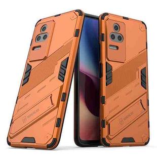 For Xiaomi Redmi K50 Pro Punk Armor 2 in 1 PC + TPU Shockproof Phone Case with Holder(Orange)