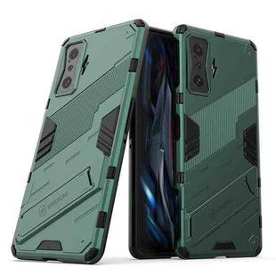 For Xiaomi Redmi K50 Gaming Punk Armor 2 in 1 PC + TPU Shockproof Phone Case with Holder(Green)