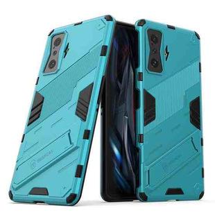 For Xiaomi Redmi K50 Gaming Punk Armor 2 in 1 PC + TPU Shockproof Phone Case with Holder(Blue)