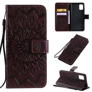 For Galaxy A51 Sun Print Horizontal Flip Protective Case with Holder & Card Slots & Wallet(Brown)