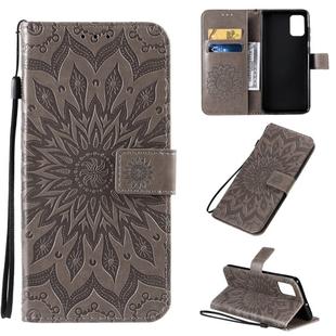 For Galaxy A71 Sun Print Horizontal Flip Protective Case with Holder & Card Slots & Wallet(Gray)