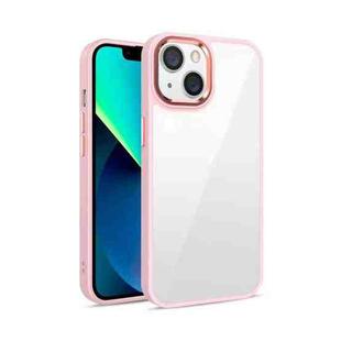 3 in 1 Electroplated Acrylic Phone Case For iPhone 13 Pro Max(Pink)