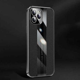 Racing Car Design Leather Electroplating Process Anti-fingerprint Protective Phone Case For iPhone 11 Pro(Black)
