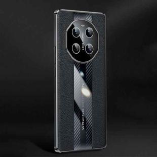 For Huawei Mate 40 Racing Car Design Leather Electroplating Process Anti-fingerprint Protective Phone Case(Black)