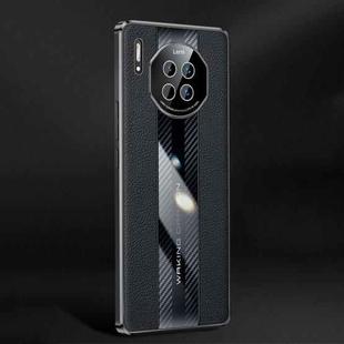 For Huawei Mate 30 Racing Car Design Leather Electroplating Process Anti-fingerprint Protective Phone Case(Black)