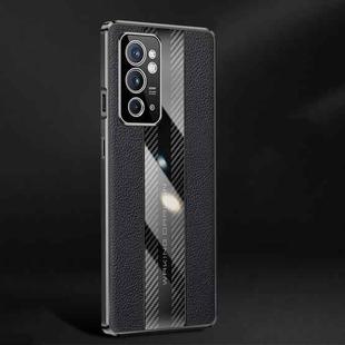 For OnePlus 9RT 5G Racing Car Design Leather Electroplating Process Anti-fingerprint Protective Phone Case(Black)