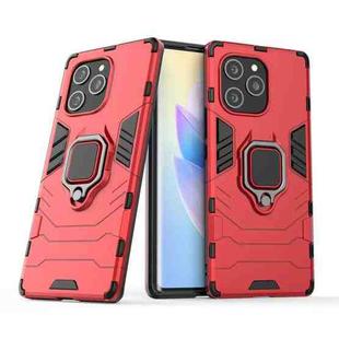 For Honor 60 SE PC + TPU Shockproof Protective Phone Case with Magnetic Ring Holder(Red)