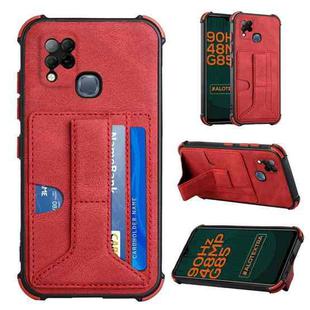For Infinix Hot 10T / Hot 10S Dream Holder Card Bag Shockproof Phone Case(Red)