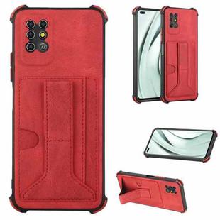 For Infinix Note 8 X692 Dream Holder Card Bag Shockproof Phone Case(Red)