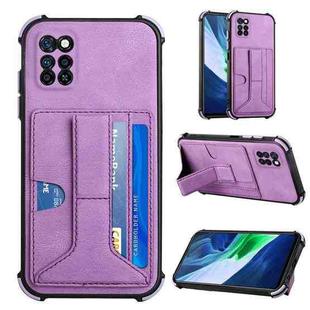 For Infinix Note 10 Pro Dream Holder Card Bag Shockproof Phone Case(Purple)