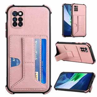 For Infinix Note 10 Pro Dream Holder Card Bag Shockproof Phone Case(Rose Gold)