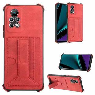 For Infinix Note 11 Pro Dream Holder Card Bag Shockproof Phone Case(Red)
