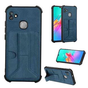 For Infinix Smart HD 2021 X612 Dream Holder Card Bag Shockproof Phone Case(Blue)