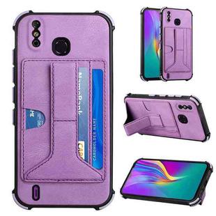 For Infinix Smart X653 Dream Holder Card Bag Shockproof Phone Case(Purple)