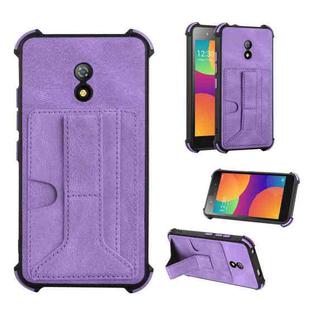 For Itel A16 Dream Holder Card Bag Shockproof Phone Case(Purple)