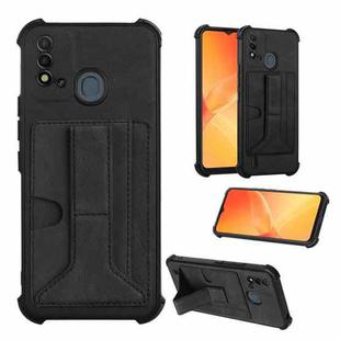 For Itel P37 Dream Holder Card Bag Shockproof Phone Case(Black)