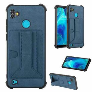 For Tecno Pop 5P Dream Holder Card Bag Shockproof Phone Case(Blue)