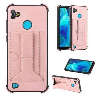 For Tecno Pop 5P Dream Holder Card Bag Shockproof Phone Case(Rose Gold)