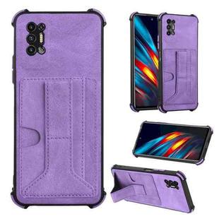 For Tecno Pova 2 Dream Holder Card Bag Shockproof Phone Case(Purple)