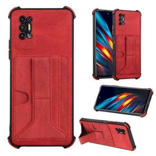 For Tecno Pova 2 Dream Holder Card Bag Shockproof Phone Case(Red)