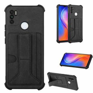 For Tecno Spark 5 Air / Spark 6 Air Dream Holder Card Bag Shockproof Phone Case(Black)