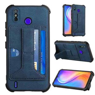 For Tecno Spark Go 2020 / Spark 6 Go Dream Holder Card Bag Shockproof Phone Case(Blue)