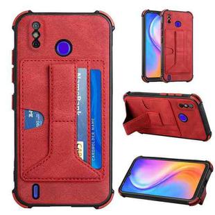 For Tecno Spark Go 2020 / Spark 6 Go Dream Holder Card Bag Shockproof Phone Case(Red)