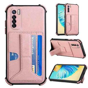 For Tecno Camon 17 Pro Dream Holder Card Bag Shockproof Phone Case(Rose Gold)