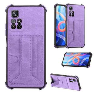 For Xiaomi Redmi Note 11 5G / Note 11T 5G Dream Holder Card Bag Shockproof Phone Case(Purple)