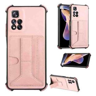 For Xiaomi Redmi Note 11 Pro 5G Dream Holder Card Bag Shockproof Phone Case(Rose Gold)