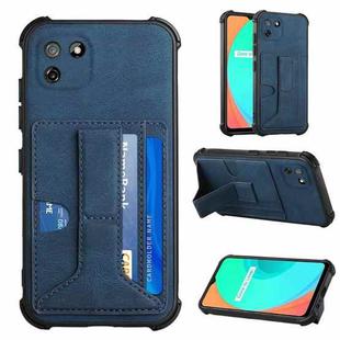 For OPPO Realme C11 Dream Holder Card Bag Shockproof Phone Case(Blue)