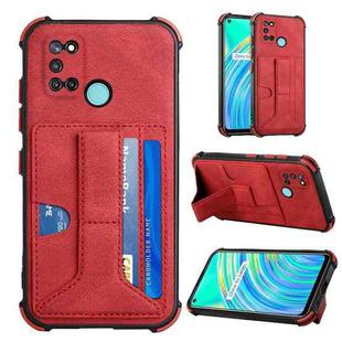 For OPPO Realme C17 / 7i Dream Holder Card Bag Shockproof Phone Case(Red)