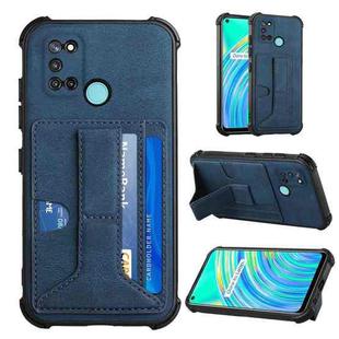For OPPO Realme C17 / 7i Dream Holder Card Bag Shockproof Phone Case(Blue)
